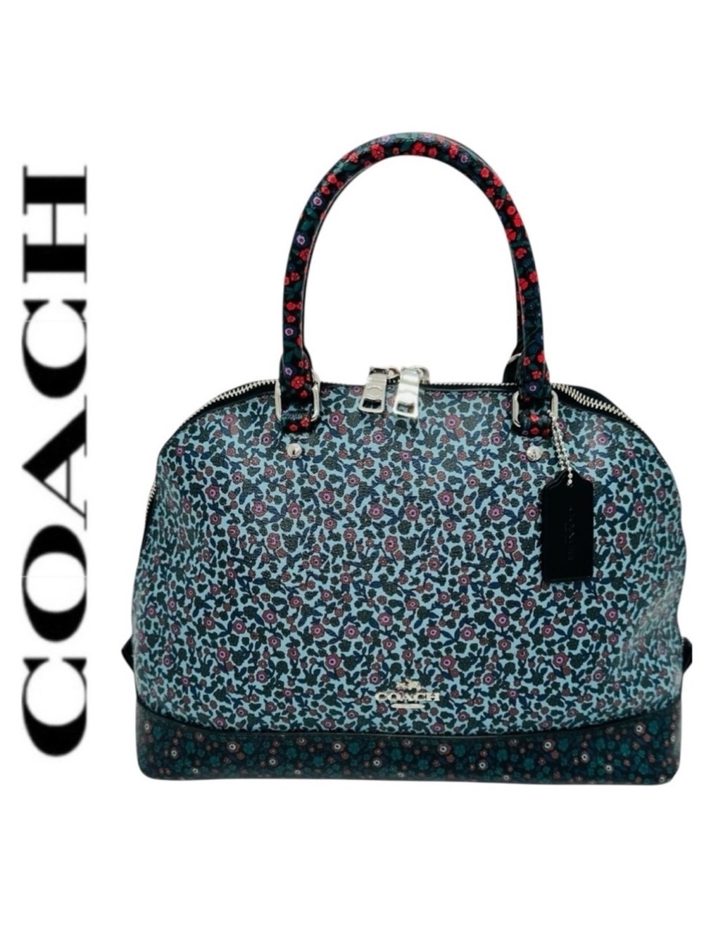 Coach Sierra Satchel Ranch Floral Tea Rose Print Limited Edition Domed Bag $395
